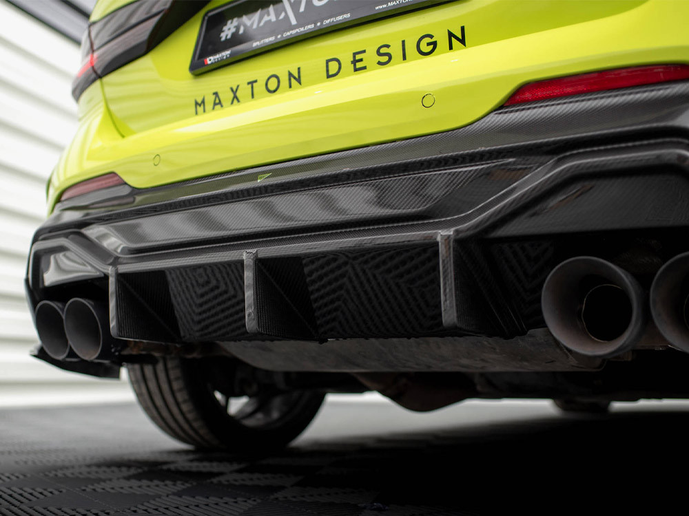 Maxton Carbon Fiber Rear Diffuser V.1 + Milltek Sport Exhaust BMW 1 F40 M-Pack / M135i - Cerakote Black Trims