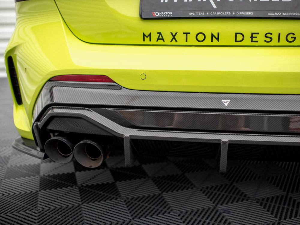 Maxton Carbon Fiber Rear Diffuser V.1 + Milltek Sport Exhaust BMW 1 F40 M-Pack / M135i - Cerakote Black Trims