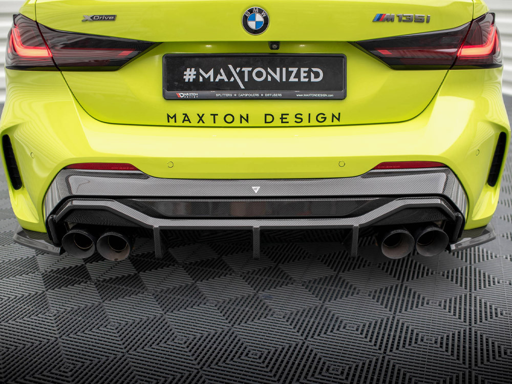 Maxton Carbon Fiber Rear Diffuser V.1 + Milltek Sport Exhaust BMW 1 F40 M-Pack / M135i - Burnt Titanium Trims Maxton Carbon Fiber Rear Diffuser V.1 + Milltek Sport Exhaust BMW 1 F40 M-Pack / M135i - Burnt Titanium Trims