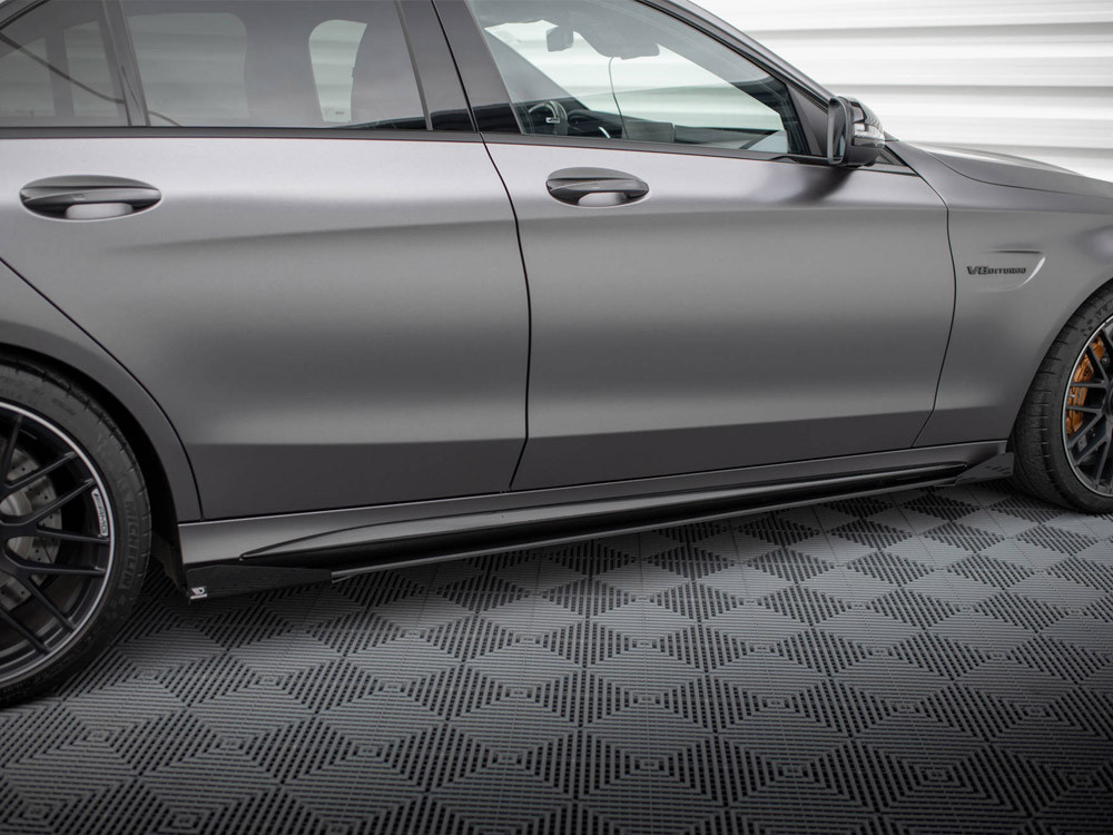 Maxton Street PRO Side Skirts Diffusers + Flaps Mercedes-AMG C63 Sedan / Estate W205 Facelift