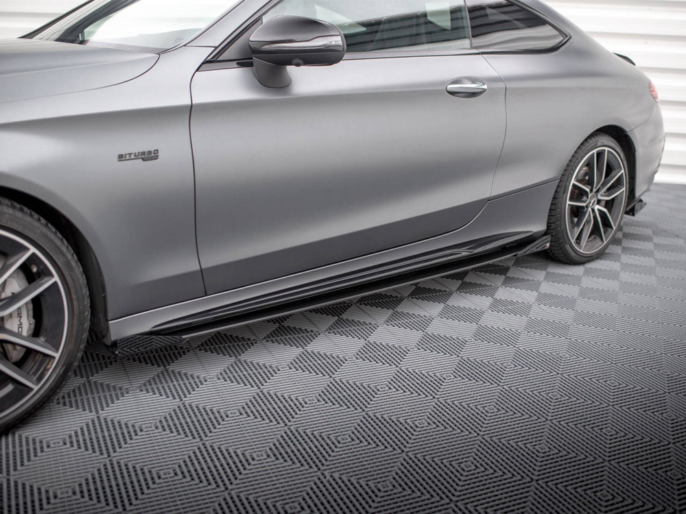 Maxton Street PRO Side Skirts Diffusers + Flaps Mercedes-AMG C43 Coupe C205 Facelift
