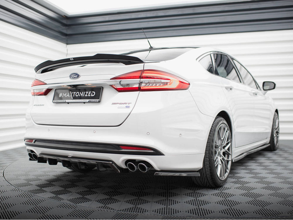 Maxton Central Rear Splitter (Vertical Bars) Ford Mondeo Sport Mk5 Facelift / Fusion Sport Mk2 Facelift