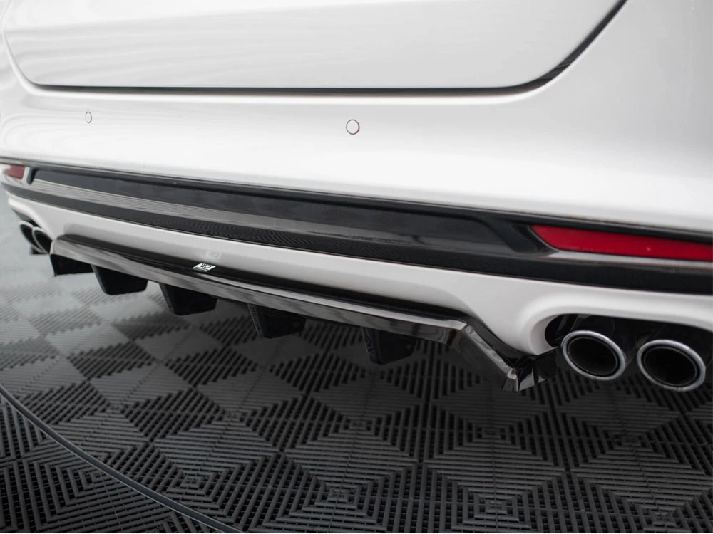 Maxton Central Rear Splitter (Vertical Bars) Ford Mondeo Sport Mk5 Facelift / Fusion Sport Mk2 Facelift