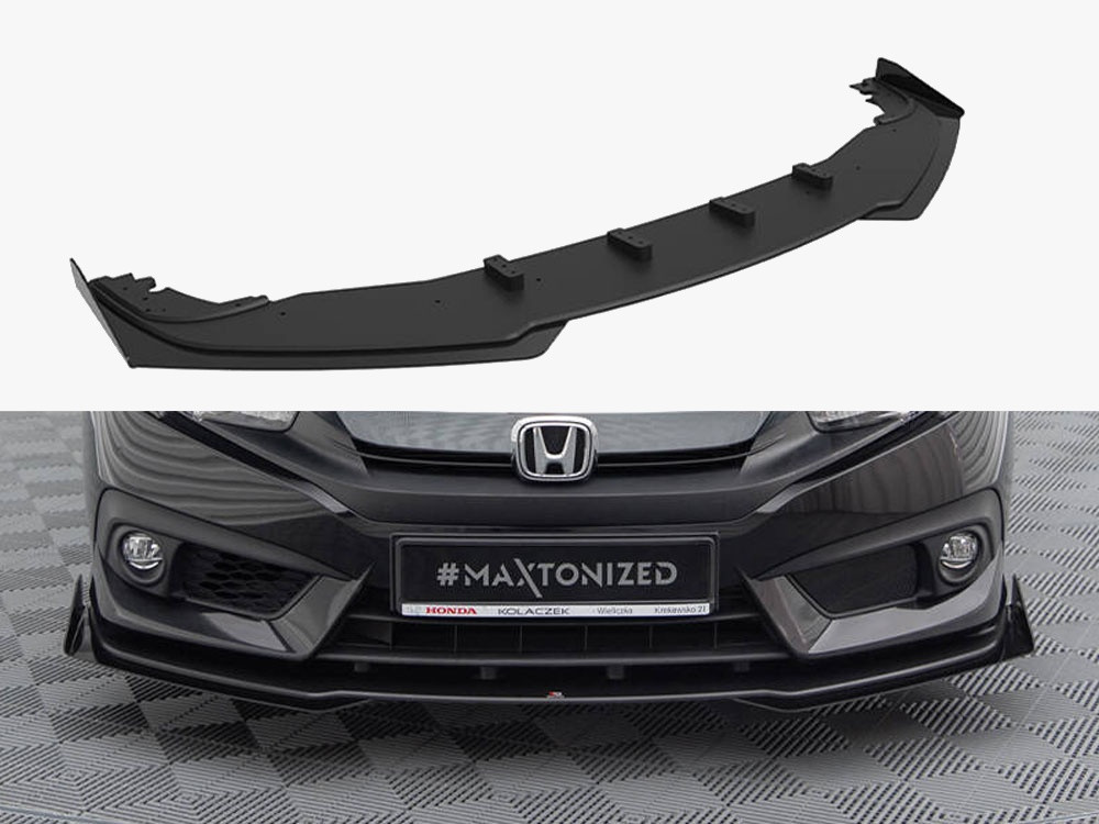 Maxton Street PRO Front Splitter + Flaps Honda Civic Mk10