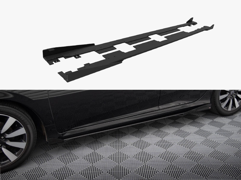 Maxton Street PRO Side Skirts Diffusers + Flaps Honda Civic Mk10