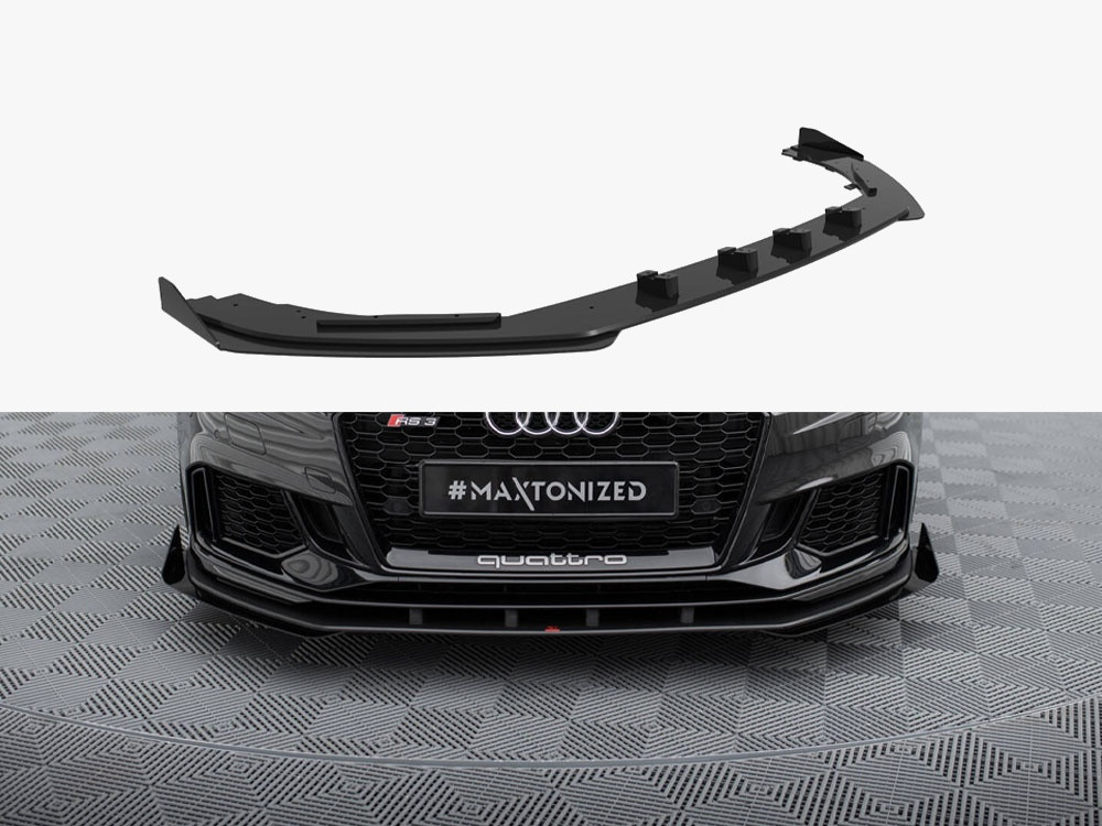 Maxton Street PRO Front Splitter V.1 + Flaps Audi RS3 Sedan 8V Facelift Maxton Street PRO Front Splitter V.1 + Flaps Audi RS3 Sedan 8V Facelift
