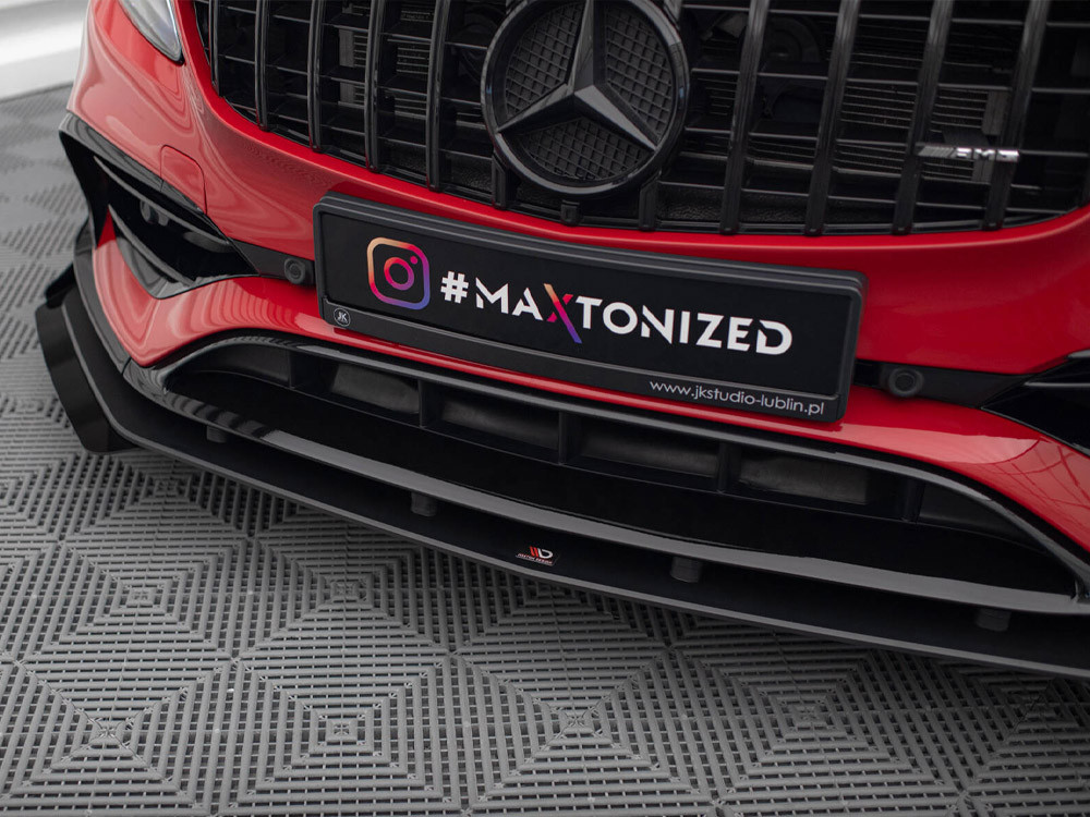 Maxton Street PRO Front Splitter + Flaps Mercedes-Benz A 45 AMG Aero W176 Facelift