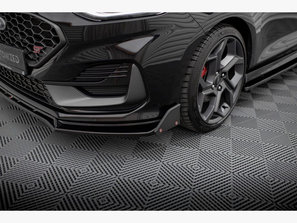 Maxton Front Splitter V.4 + Flaps Ford Fiesta ST / ST-Line Mk8 Facelift