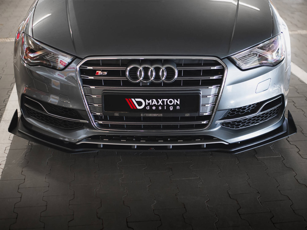 Maxton Street PRO Front Splitter + Flaps Audi S3 / A3 S-Line Sedan 8V
