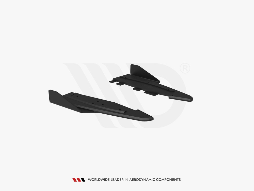 Maxton Street Pro Rear Side Splitters + Flaps Ford Mustang GT Mk6