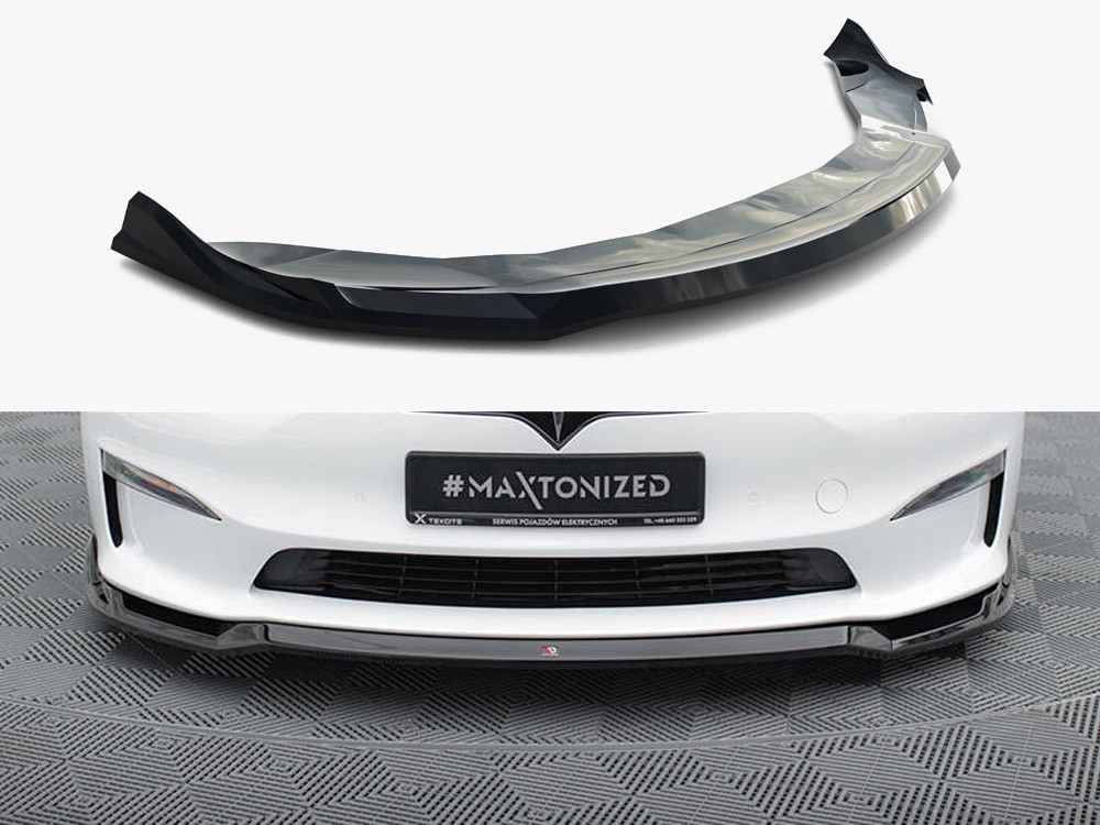 Maxton Front Splitter V.2 Tesla Model S Plaid Mk1 Facelift