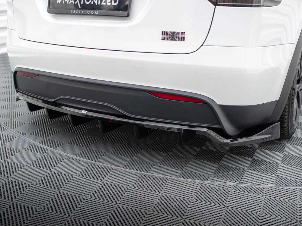 Maxton Rear Splitter (Vertical Bars) Tesla Model X Mk1 Facelift