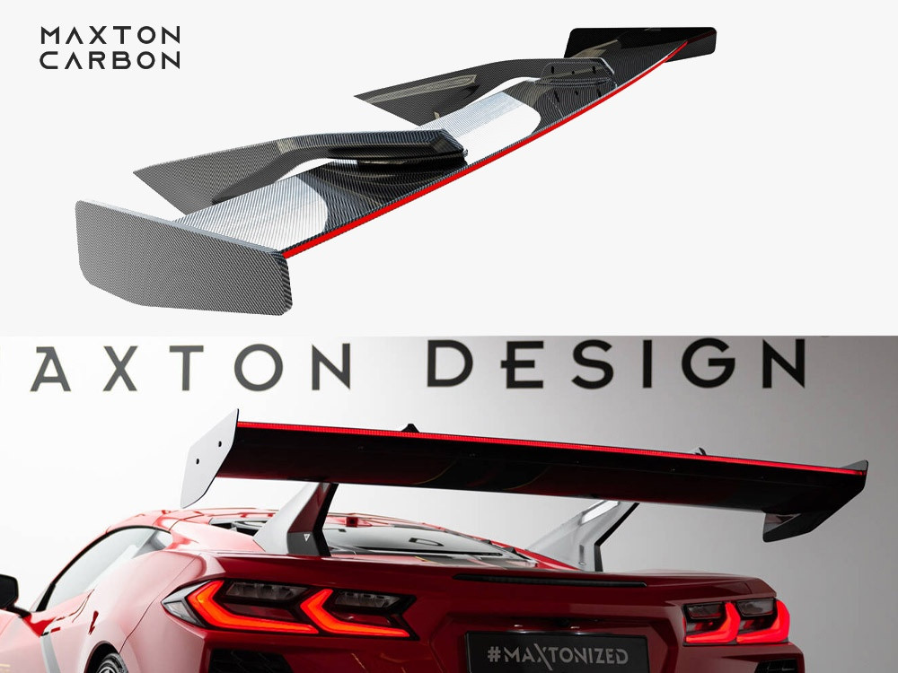 Maxton Carbon Spoiler + LED Chevrolet Corvette C8 Maxton Carbon Spoiler + LED Chevrolet Corvette C8