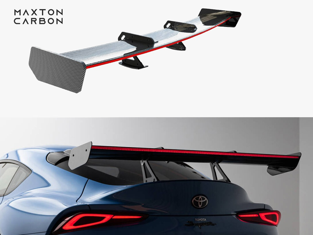 Maxton Carbon Spoiler With Upper Swan Mounting + LED Toyota Supra Mk5