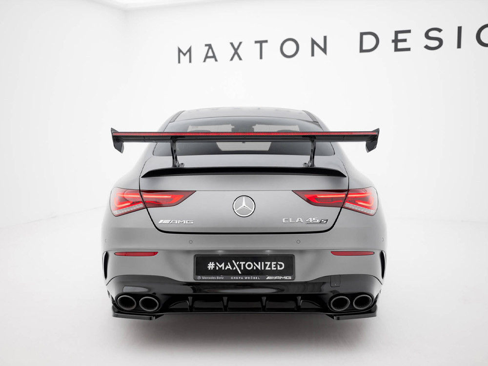 Maxton Carbon Spoiler With Internal Brackets Uprights + LED Mercedes-Benz CLA Coupe C118 / C118 Facelift