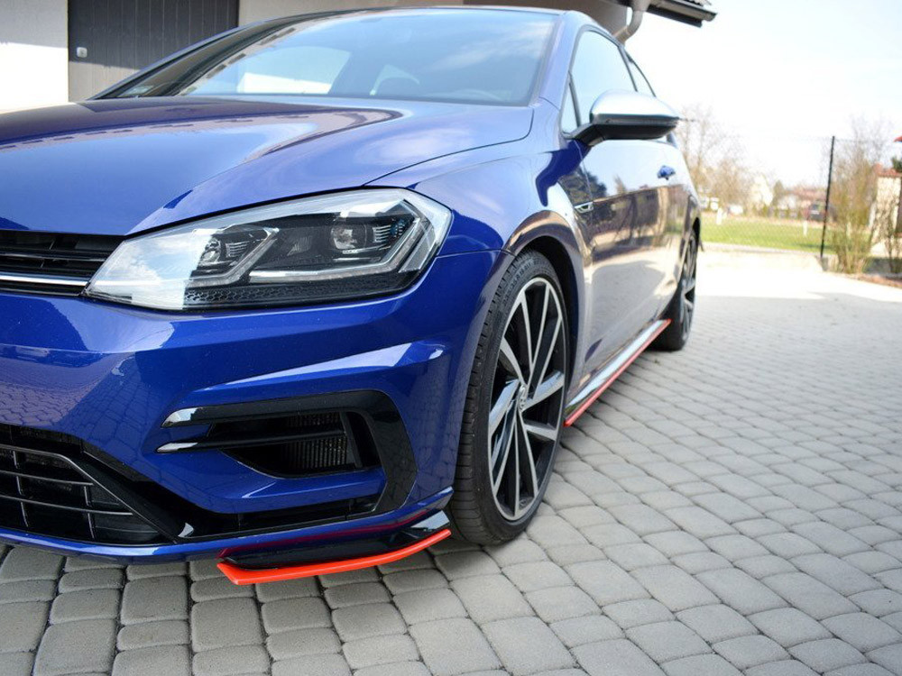 Maxton Front Splitter V.8 VW Golf 7 R / R-Line Facelift - Carbon Look