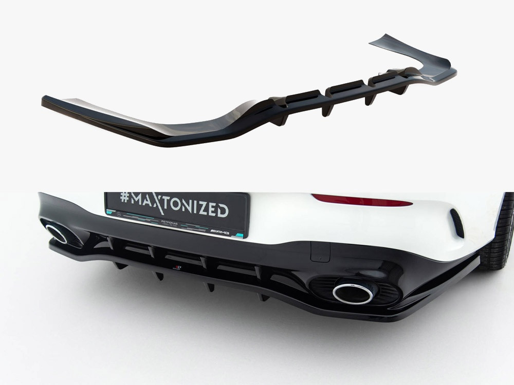 Maxton Rear Splitter (Vertical Bars) Mercedes-AMG CLA 35 / 45 Coupe / Shooting Brake C118 Facelift / X118 Facelift