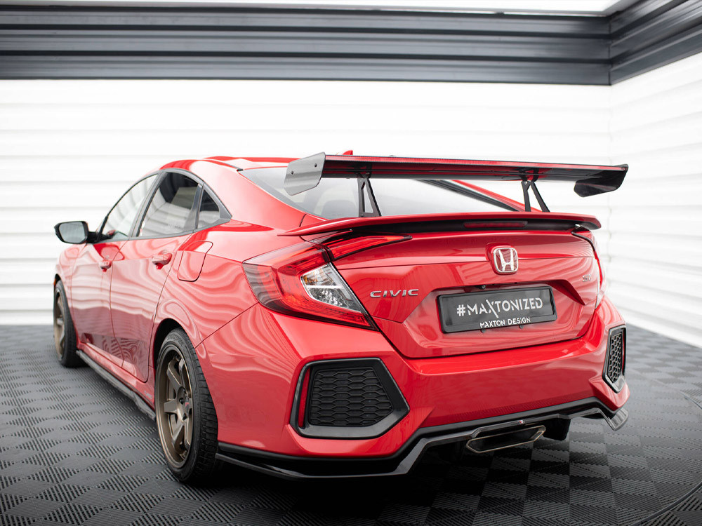 Maxton Carbon Spoiler With Upper Swan Mounting + LED Honda Civic SI Mk10