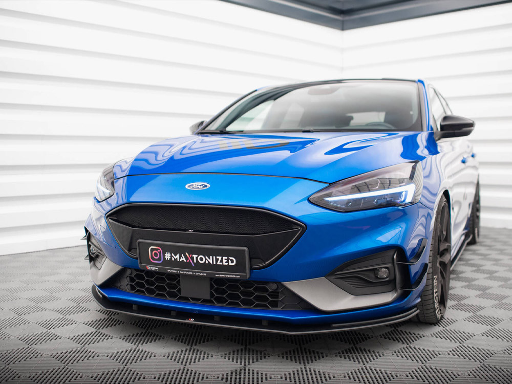 Maxton Street PRO Front Splitter Ford Focus ST / ST-Line Mk4 - Black-Red