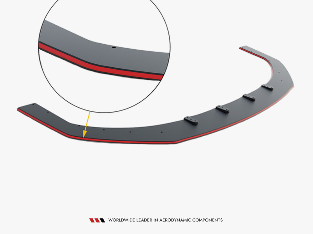 Maxton Street PRO Front Splitter Hyundai I30 N Mk3 Hatchback / Fastback - Black-Red Maxton Street PRO Front Splitter Hyundai I30 N Mk3 Hatchback / Fastback - Black-Red