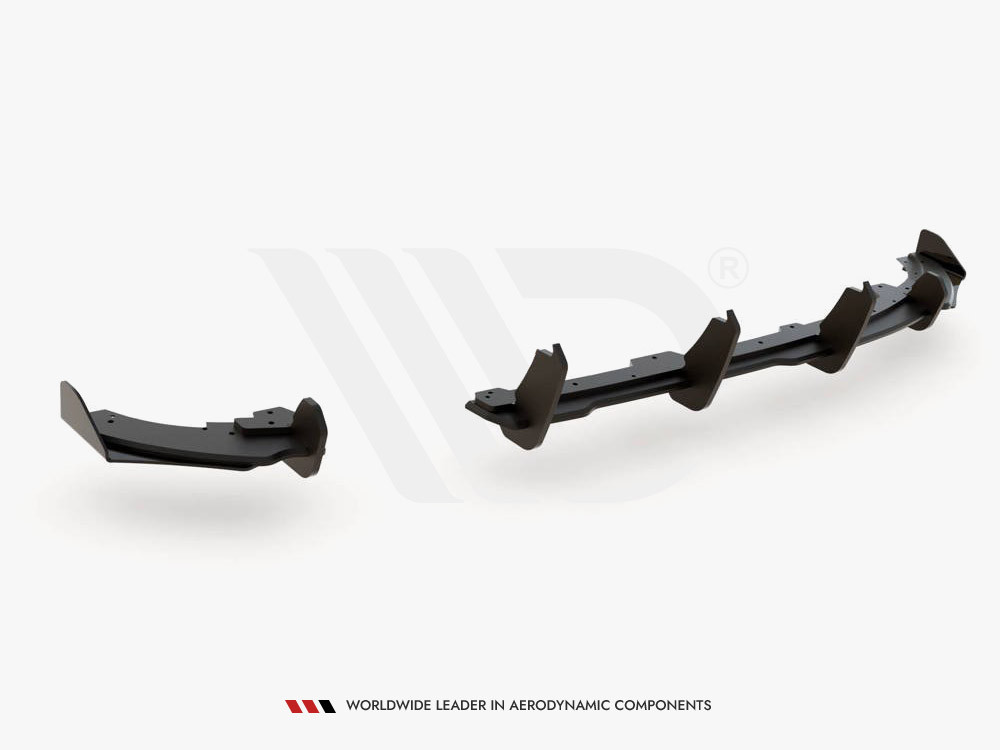 Maxton Street PRO Rear Valance + Flaps VW Polo GTI Mk6 - Red + Gloss Flaps