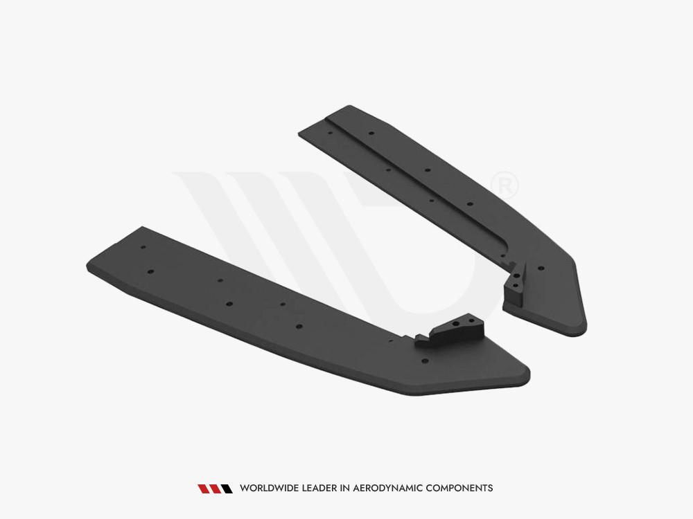 Maxton Street PRO Rear Side Splitters V.1 Ford Mustang GT MK6 Facelift - Black-Red