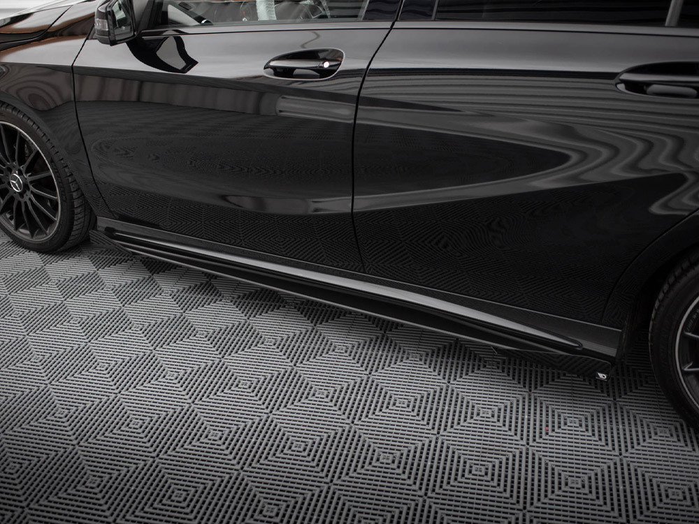 Maxton Street PRO Side Skirts Diffusers + Flaps Mercedes-Benz A AMG-Line W176 Facelift - Black-Red + Gloss Flaps Maxton Street PRO Side Skirts Diffusers + Flaps Mercedes-Benz A AMG-Line W176 Facelift - Black-Red + Gloss Flaps