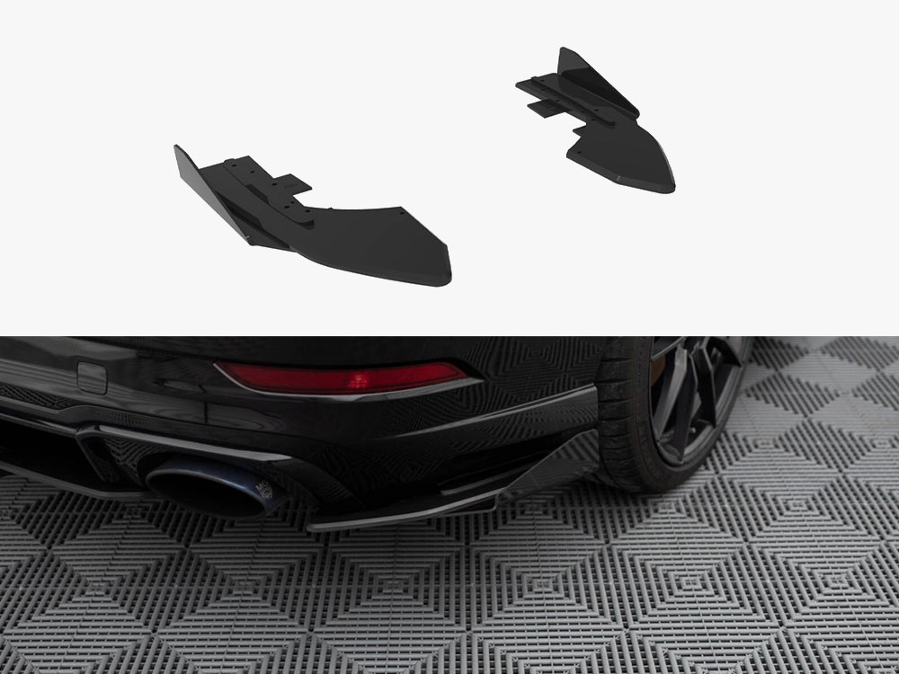 Maxton Street Pro Rear Side Splitters + Flaps Audi RS3 Sedan 8V Facelift - Black-Red + Gloss Flaps Maxton Street Pro Rear Side Splitters + Flaps Audi RS3 Sedan 8V Facelift - Black-Red + Gloss Flaps