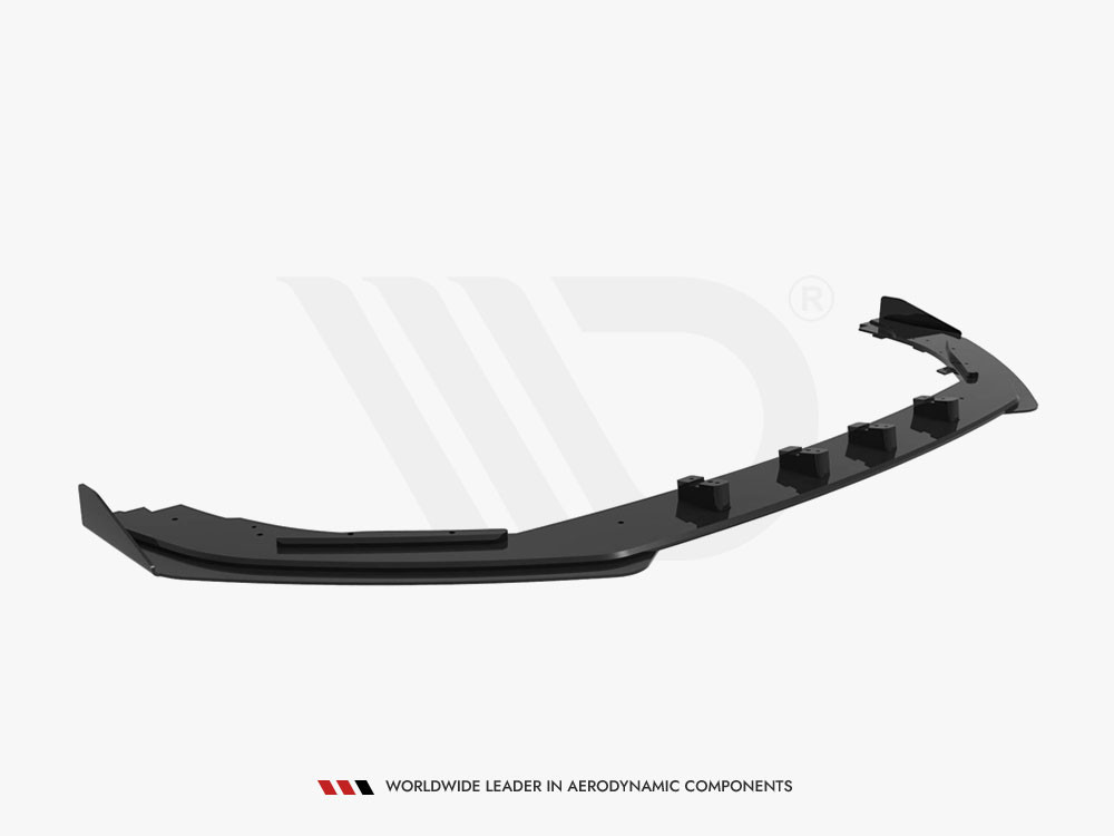 Maxton Street PRO Front Splitter V.1 + Flaps Audi RS3 Sedan 8V Facelift - Black-Red + Gloss Flaps