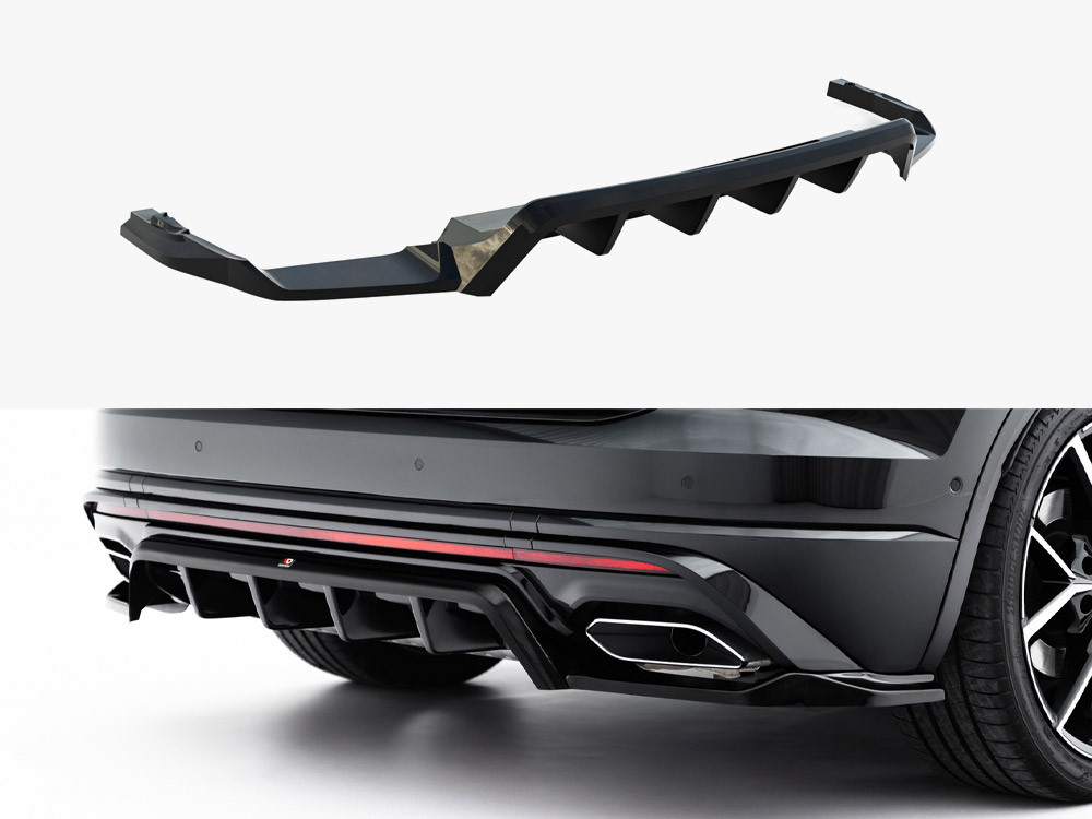 Maxton Rear Splitter (Vertical Bars) Volkswagen Touareg R-Line Mk3 Facelift Maxton Rear Splitter (Vertical Bars) Volkswagen Touareg R-Line Mk3 Facelift