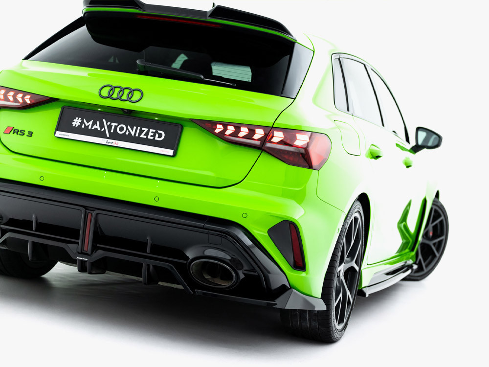 Maxton Rear Splitter (Vertical Bars) V.1 Audi RS3 Sportback 8Y Facelift Maxton Rear Splitter (Vertical Bars) V.1 Audi RS3 Sportback 8Y Facelift