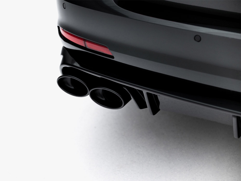 Maxton Rear Valance + Exhaust Ends Imitation Audi A6 Sedan / Avant C8 / C8 Facelift - Black Tips
