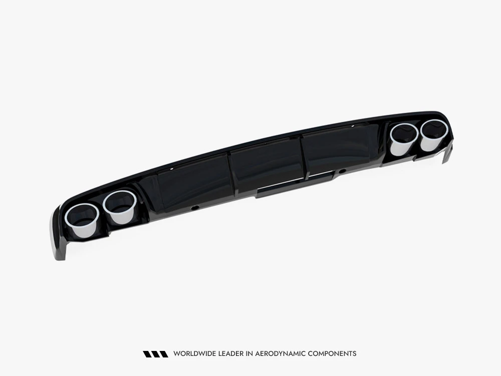 Maxton Rear Valance + Exhaust Ends Imitation Audi A6 Sedan / Avant C8 / C8 Facelift - Black Tips