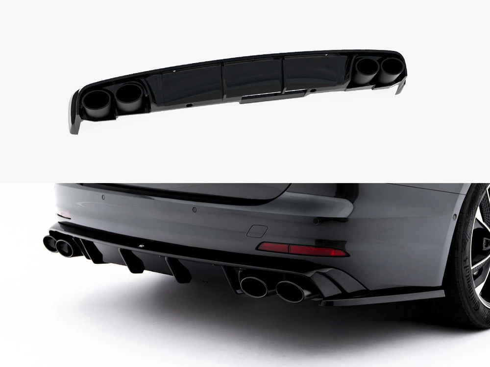 Maxton Rear Valance + Exhaust Ends Imitation Audi A6 Sedan / Avant C8 / C8 Facelift - Chrome Tips