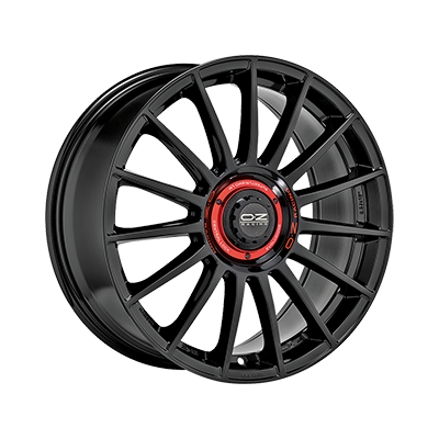 OZ Racing SUPERTUR EVOLUZIONE GLOSS BLACK + RED LETTERING - 19x8.5 - 5x112 - CB: 75 - ET38 OZ Racing SUPERTUR EVOLUZIONE GLOSS BLACK + RED LETTERING - 19x8.5 - 5x112 - CB: 75 - ET38