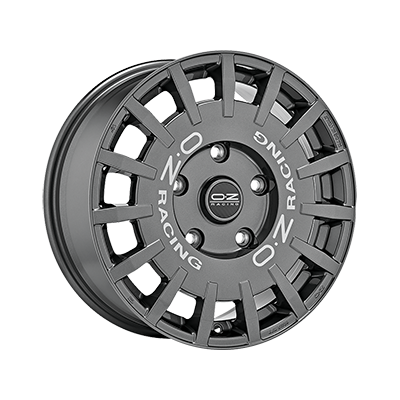OZ Racing RALLY RACING VAN DARK GRAPHITE SILVER LETTERING - 18x8 - 5x112 - CB: 66.6 - ET45