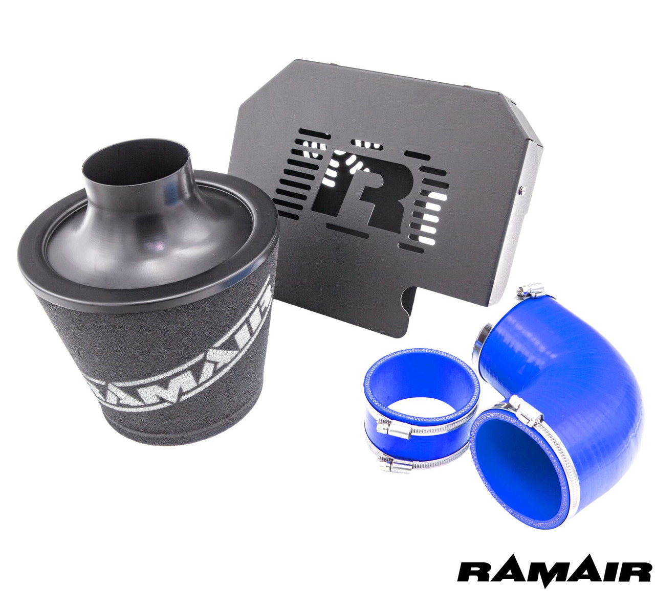 Ramair Performance Foam Induction Kit for MK2 Focus ST with ECU Holder - Blue Hoses