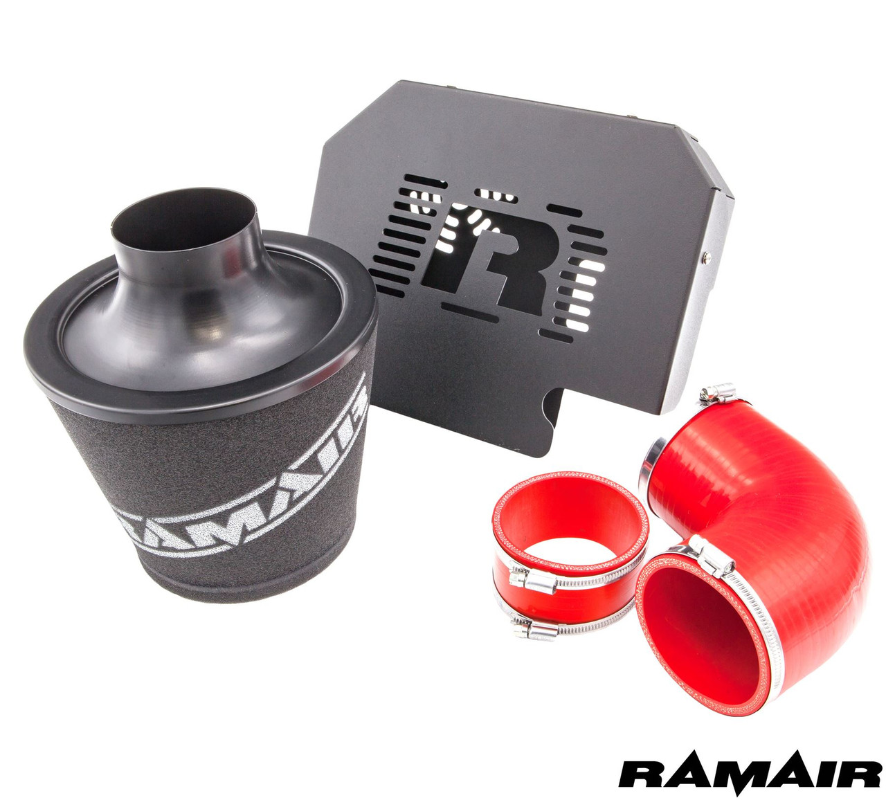 Ramair Performance Foam Induction Kit for MK2 Focus ST with ECU Holder - Red Hoses