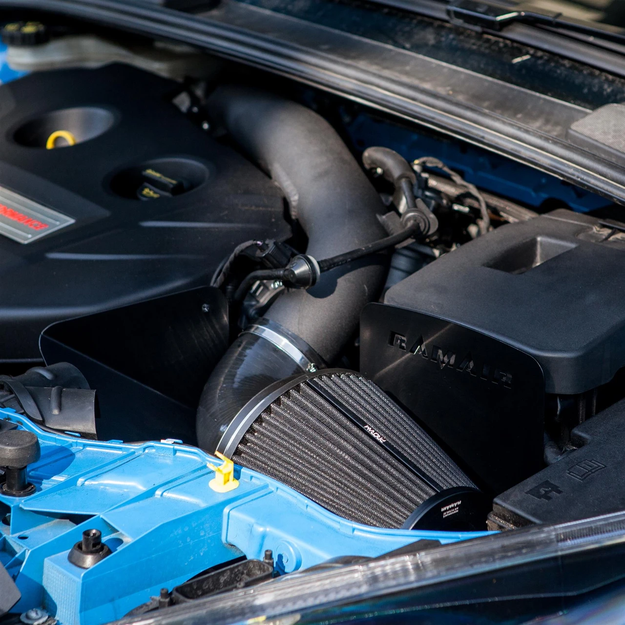 Ramair Performance Pleated Induction Kit for 2.3 Ecoboost MK3 Ford Focus RS - Blue Hose