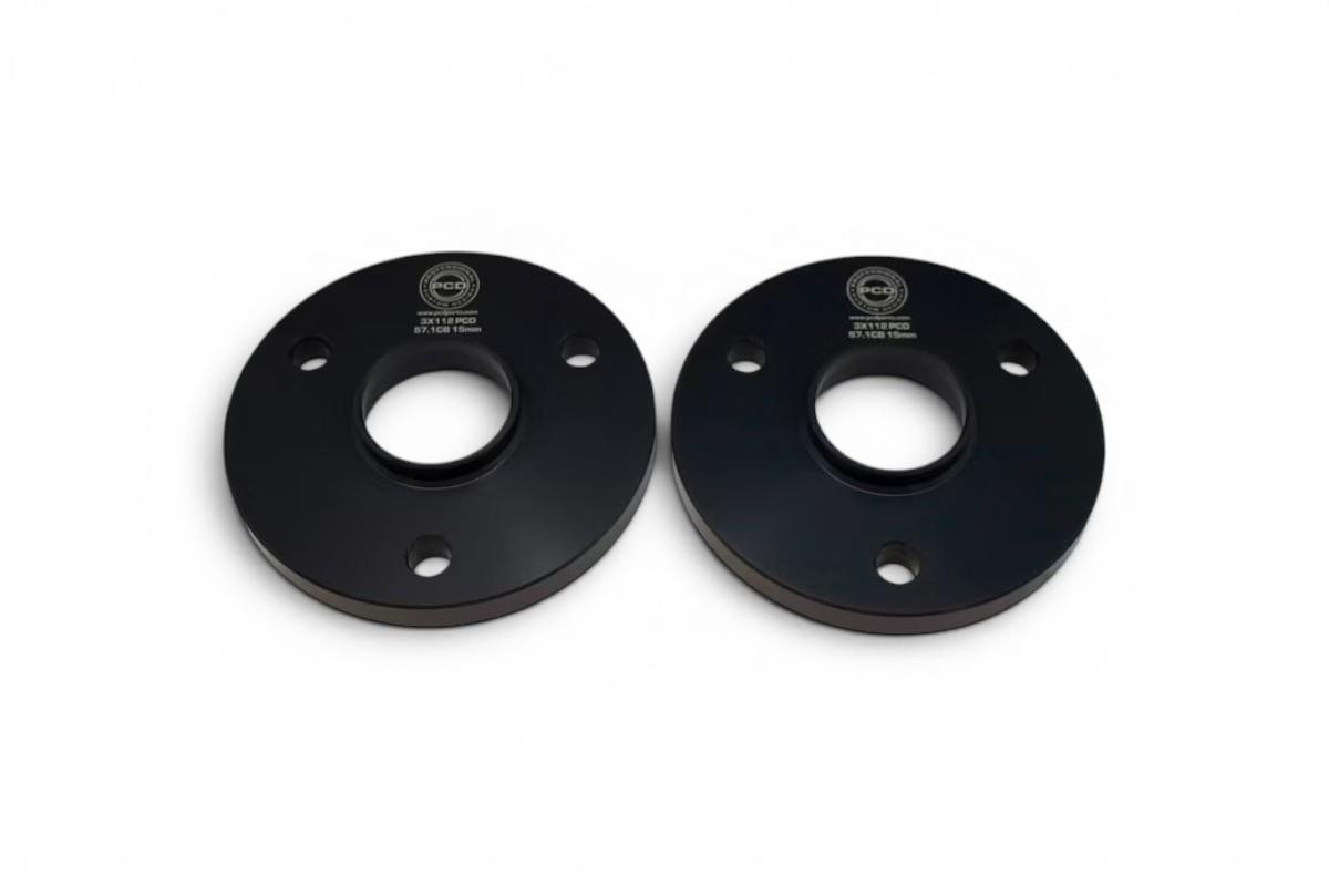 Pair of 3x112 PCD 57.1 CB Wheel Spacers (Black) Pair of 3x112 PCD 57.1 CB Wheel Spacers (Black)