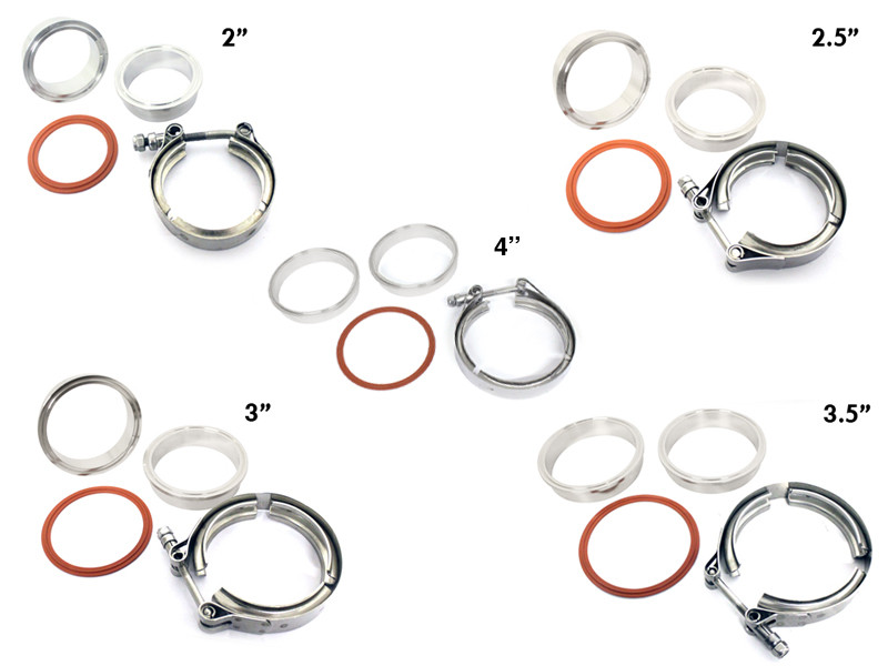Alloy V-Band Clamp Kit - 2" / 2.5" / 3" / 3.5" / 4" Alloy V-Band Clamp Kit - 2" / 2.5" / 3" / 3.5" / 4"
