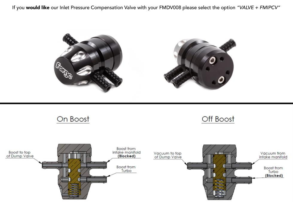 Forge Motorsport Turbo Recirculation Valve with Adjustable Vacuum Port