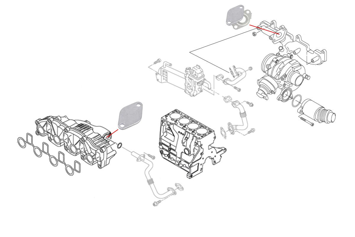 VW Transporter T5.1 / T6 CAA / CCH EGR Blanking Kit for 2.0 TDI (Excluding CFCA)
