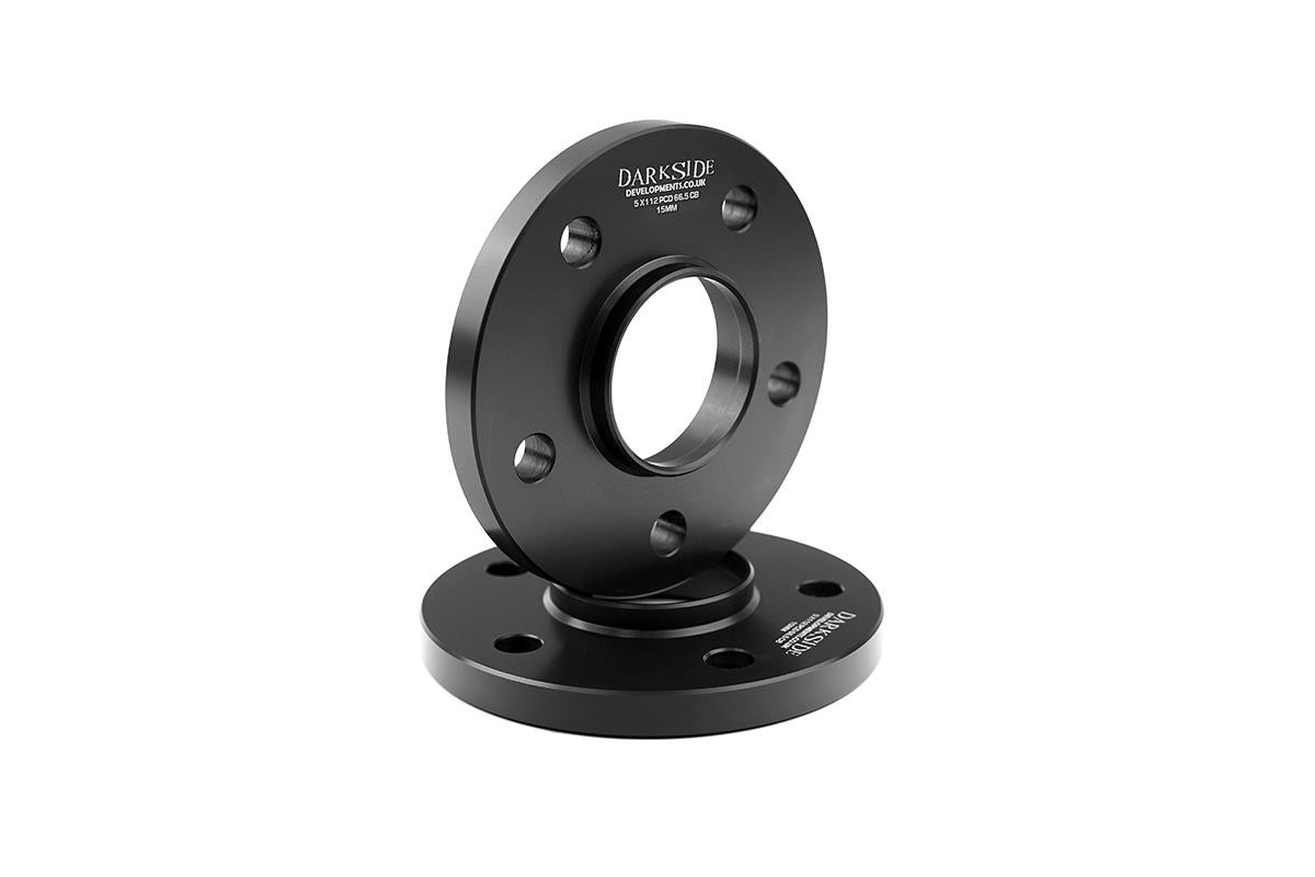Pair of Darkside 5x112 PCD Wheel Spacers - 66.5mm Centre Bore Pair of Darkside 5x112 PCD Wheel Spacers - 66.5mm Centre Bore