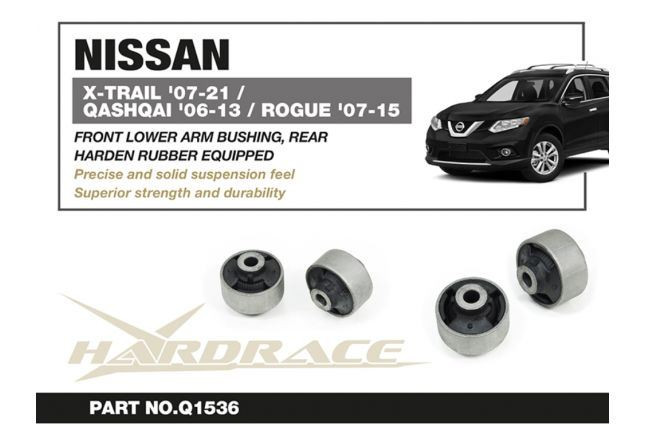 Hardrace NISSAN  X-TRAIL / QASHQAI FRONT LOWER ARM BUSHING REAR RUBBER 2PC