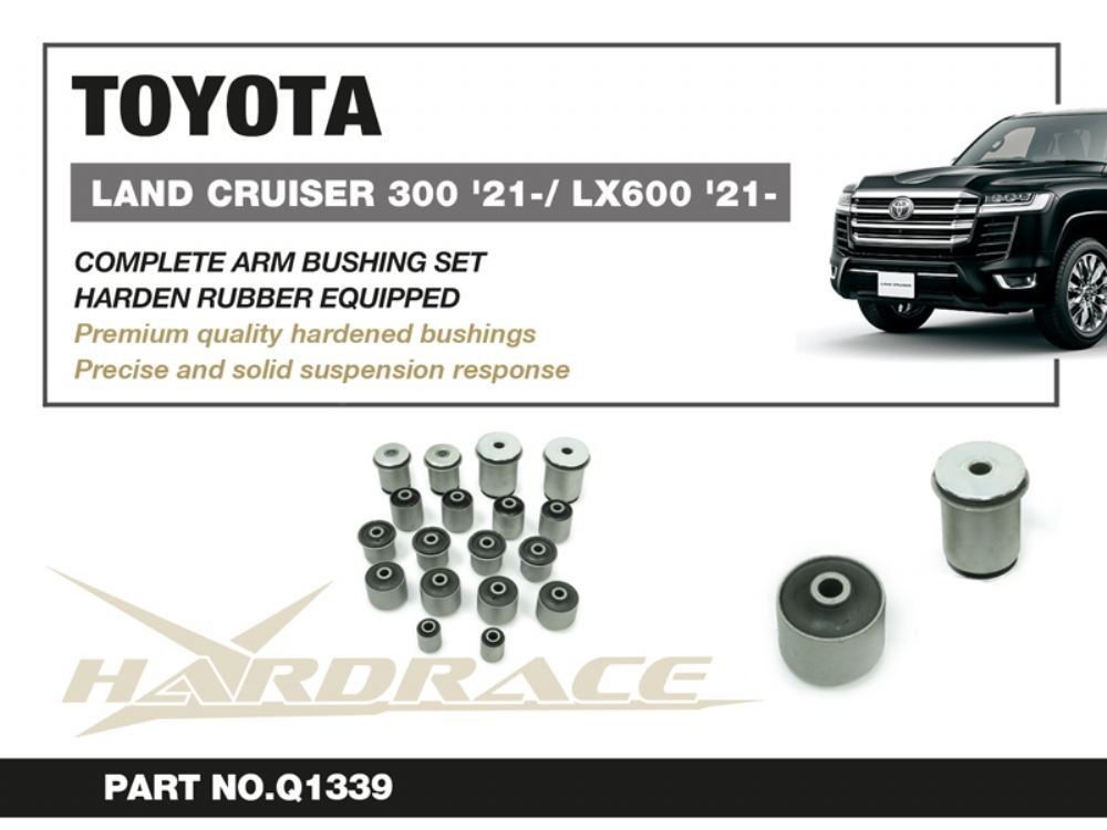 Hardrace TOYOTA LAND CRUISER J300 21- ARM BUSHING COMPLETE SET HARDEN RUBBER 18PCS/SET