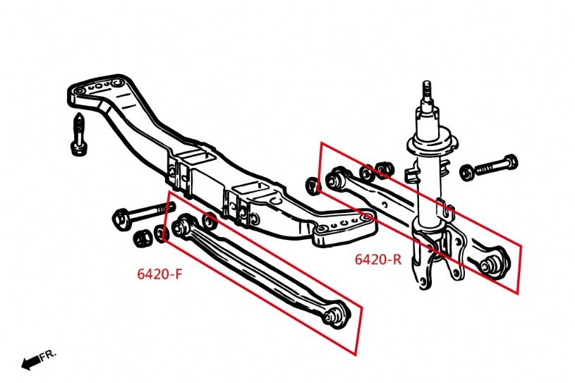 Hardrace Rear Lateral Front Arm Alfa Romeo 147, 156, GT