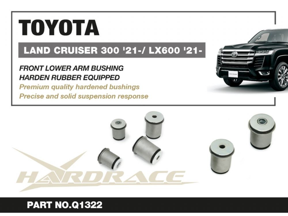 Hardrace TOYOTA LAND CRUISER J300 FRONT LOWER ARM BUSH KIT RUBBER 4PCS FRONT BUSH ID=18mm Hardrace TOYOTA LAND CRUISER J300 FRONT LOWER ARM BUSH KIT RUBBER 4PCS FRONT BUSH ID=18mm