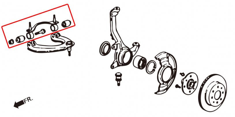 Hardrace Front Upper Arm Bushing Assy Honda Civic, Crx, Integra