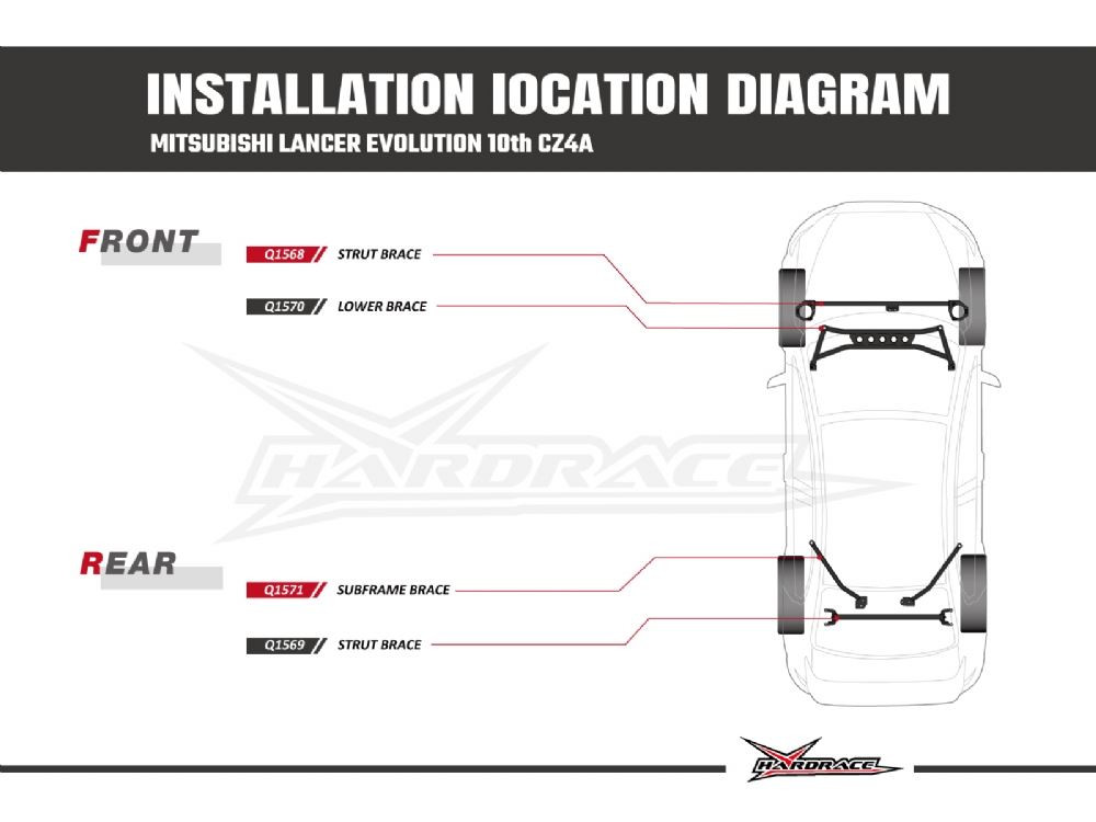 Hardrace Front Strut Brace Mitsubishi Lancer evolution